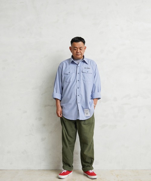 MILITARY(ミリタリー)の「実物 新品 デッドストック 米軍 U.S.NAVY シャンブレーシャツ 長袖(シャツ/ブラウス・メンズ・ブルー・1/2/3)」の7枚目の写真