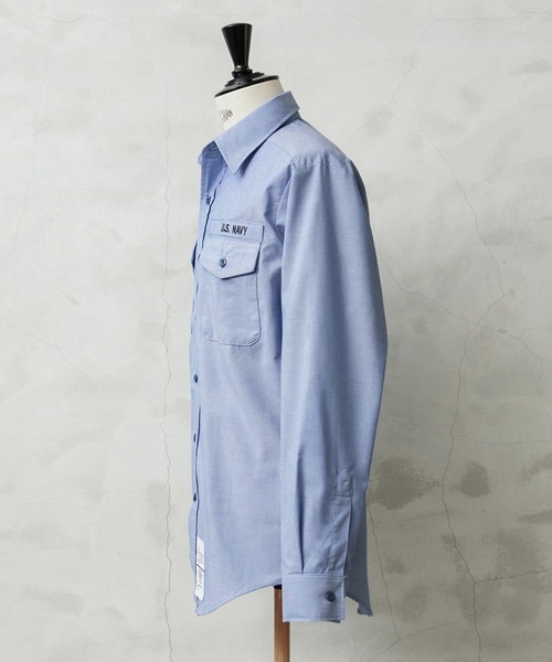 MILITARY(ミリタリー)の「実物 新品 デッドストック 米軍 U.S.NAVY シャンブレーシャツ 長袖(シャツ/ブラウス・メンズ・ブルー・1/2/3)」の8枚目の写真