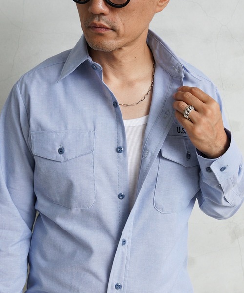 MILITARY(ミリタリー)の「実物 新品 デッドストック 米軍 U.S.NAVY シャンブレーシャツ 長袖(シャツ/ブラウス・メンズ・ブルー・1/2/3)」の17枚目の写真