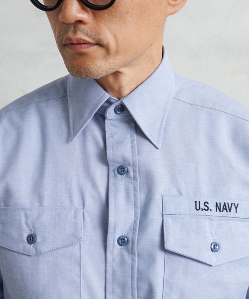 MILITARY(ミリタリー)の「実物 新品 デッドストック 米軍 U.S.NAVY シャンブレーシャツ 長袖(シャツ/ブラウス・メンズ・ブルー・1/2/3)」の20枚目の写真
