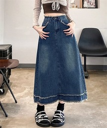 フリンジデサントデニムスカート