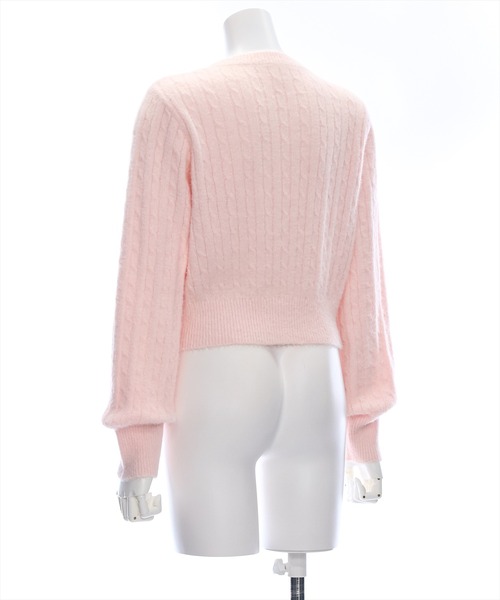 clear（クリア）の「フロント刺繍シャギーケーブルニットトップス[着回し力抜群 ガーリー ふわふわ]≪再入荷≫（ニット/セーター・レディース・アイボリー/ピンク/グレー/サックスブルー・F）」の11枚目の写真