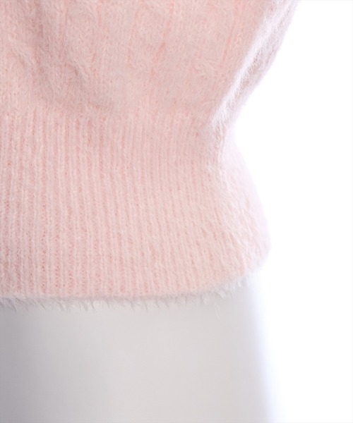 clear（クリア）の「フロント刺繍シャギーケーブルニットトップス[着回し力抜群 ガーリー ふわふわ]≪再入荷≫（ニット/セーター・レディース・アイボリー/ピンク/グレー/サックスブルー・F）」の15枚目の写真