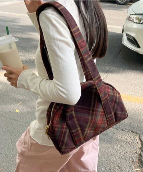 Vipoa（ヴィポア）の「レトロカレッジチェックショルダーバッグ（ショルダーバッグ・レディース・ブラウン・FREE）」の20枚目の写真