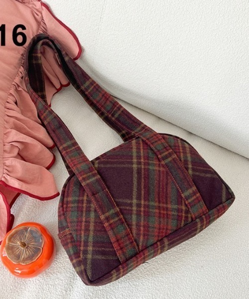 Vipoa（ヴィポア）の「レトロカレッジチェックショルダーバッグ（ショルダーバッグ・レディース・ブラウン・FREE）」の3枚目の写真