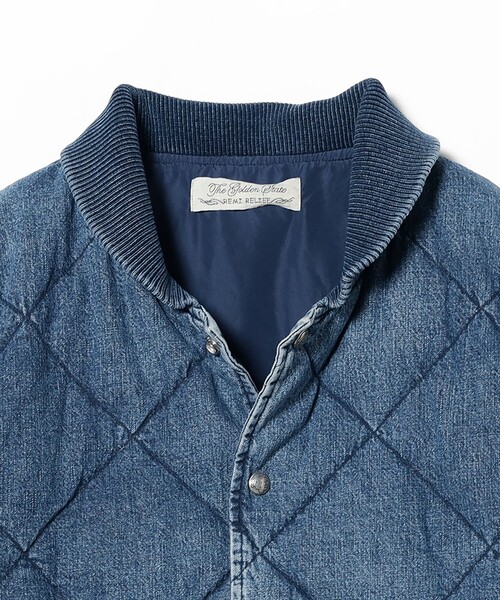 レミレリーフ REMI RELIEF スタジャン 藍染 インディゴ染め 本革 REMI RELIEF /【別注】Quillted Down Jacket Indigo（ブルゾン