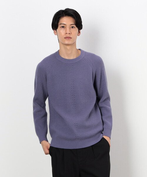 COMME CA ISM（コムサイズム）の「片畦編み ラグランスリーブ プルオーバー（ニット/セーター・メンズ・ターコイズブルー/ブラウン/ライラック/ブラック・LARGE/MEDIUM）」の4枚目の写真