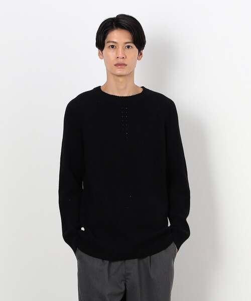 COMME CA ISM（コムサイズム）の「片畦編み ラグランスリーブ プルオーバー（ニット/セーター・メンズ・ターコイズブルー/ブラウン/ライラック/ブラック・LARGE/MEDIUM）」の2枚目の写真