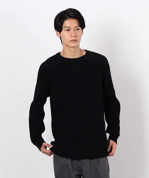 COMME CA ISM（コムサイズム）の「片畦編み ラグランスリーブ プルオーバー（ニット/セーター・メンズ・ターコイズブルー/ブラウン/ライラック/ブラック・LARGE/MEDIUM）」の6枚目の写真