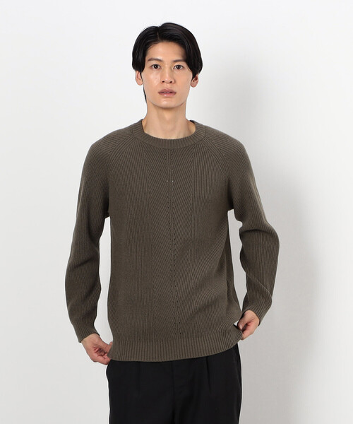 COMME CA ISM（コムサイズム）の「片畦編み ラグランスリーブ プルオーバー（ニット/セーター・メンズ・ターコイズブルー/ブラウン/ライラック/ブラック・LARGE/MEDIUM）」の7枚目の写真