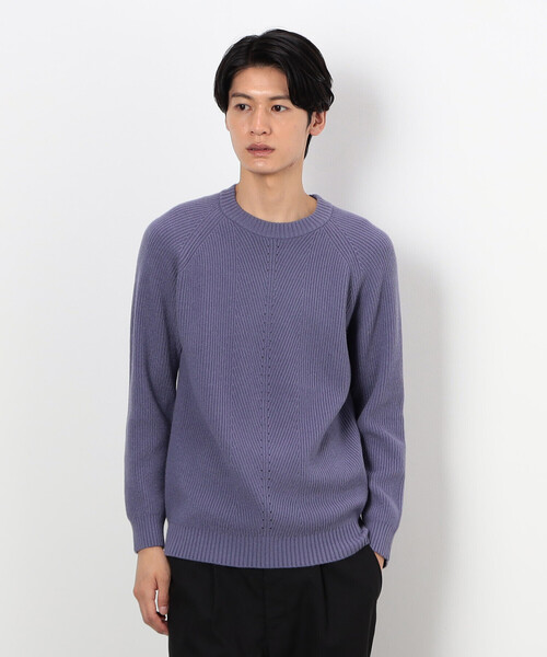 COMME CA ISM（コムサイズム）の「片畦編み ラグランスリーブ プルオーバー（ニット/セーター・メンズ・ターコイズブルー/ブラウン/ライラック/ブラック・LARGE/MEDIUM）」の9枚目の写真
