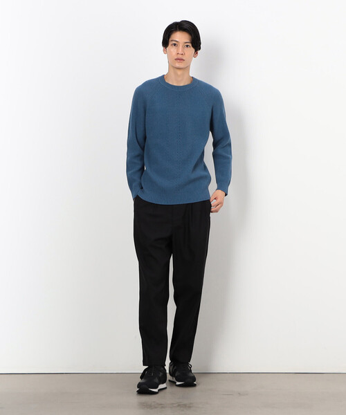 COMME CA ISM（コムサイズム）の「片畦編み ラグランスリーブ プルオーバー（ニット/セーター・メンズ・ターコイズブルー/ブラウン/ライラック/ブラック・LARGE/MEDIUM）」の10枚目の写真