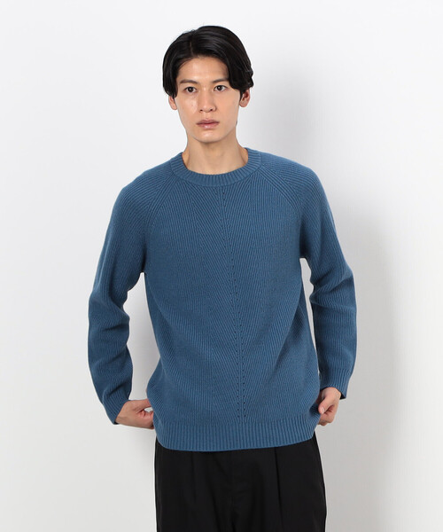 COMME CA ISM（コムサイズム）の「片畦編み ラグランスリーブ プルオーバー（ニット/セーター・メンズ・ターコイズブルー/ブラウン/ライラック/ブラック・LARGE/MEDIUM）」の11枚目の写真