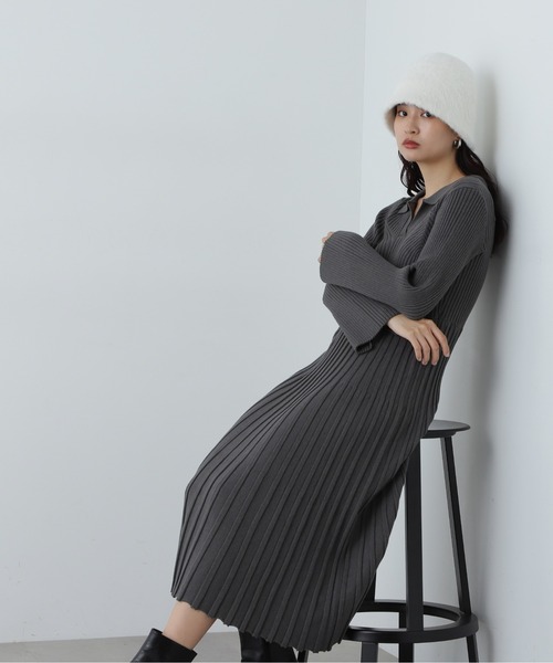 【セール】◆スキッパーポロニットワンピース（ワンピース）｜N.（N. Natural Beauty Basic）（エヌエヌナチュラルビューティーベーシック）