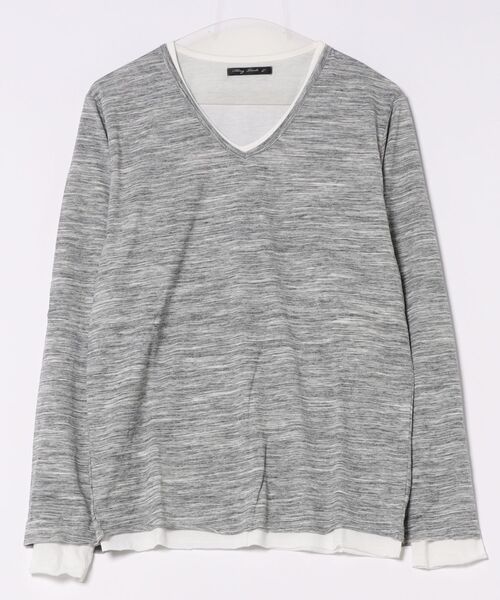ARCHIVER(アーカイバ)の「アンサンブルVネック長袖Tシャツ(Tシャツ/カットソー・メンズ・グレー/ホワイト・LARGE/X-LARGE)」の5枚目の写真