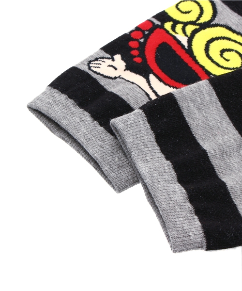 HYSTERIC MINI（ヒステリックミニ）の「BABY HIDE and HAPPY SEEK ボーダーレギンス（レギンス/スパッツ・キッズ・ブラック系その他/グレー系その他/レッド系その他・SMALL/MEDIUM）」の8枚目の写真