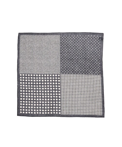 BEAMS F（ビームスエフ）の「Vincenzo Miozza / コットンリネン ドット パネル ネッカチーフ（ハンカチ/ハンドタオル・メンズ・ロイヤルブルー/ブラック・ONE SIZE）」の2枚目の写真