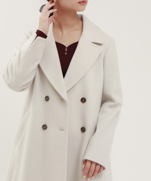 TRUDEA（トルディア）の「ダブルブレストウールコート（チェスター