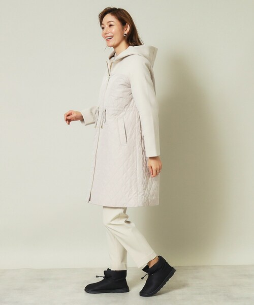 ITS'DEMO（イッツデモ）の「◆【室内履きにも◎／M・Lサイズ展開】キルトドロストブーツ（ブーツ・レディース・アイボリー/ブラック・38/40）」の11枚目の写真