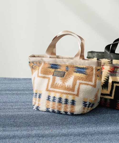 PENDLETON（ペンドルトン）の「【PENDLETON(ペンドルトン)】ボアトート（ハンドバッグ・レディース・オフホワイト/ブラック・FREE）」の2枚目の写真