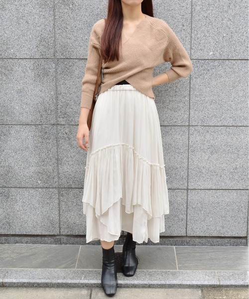 &soiree(アンドソワレ)の「【&soiree】フロントクロスニットトップス(CP)(ニット/セーター・レディース・ベージュ/ブラウン/オフホワイト/ブラック・FREE)」の18枚目の写真