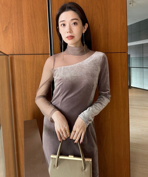 anuans（アニュアンス）の「シアーコンビタイトワンピース（ワンピース・レディース・ベージュ/ブラック・FREE）」の22枚目の写真