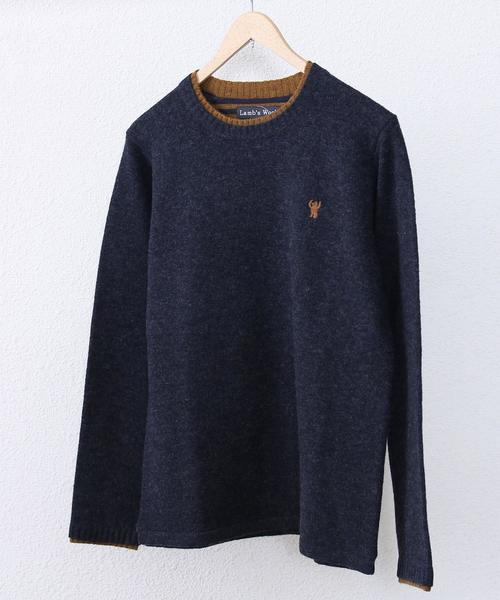 coen（コーエン）の「ラムウールクルーネックニットプルオーバー（ニット/セーター・メンズ・グレー/ネイビー/レッド/ゴールド/ホワイト/ライトブルー・MEDIUM/SMALL/X-LARGE/LARGE）」の4枚目の写真