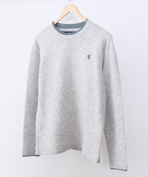 coen（コーエン）の「ラムウールクルーネックニットプルオーバー（ニット/セーター・メンズ・グレー/ネイビー/レッド/ゴールド/ホワイト/ライトブルー・MEDIUM/SMALL/X-LARGE/LARGE）」の2枚目の写真