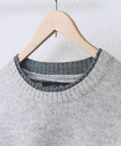 coen（コーエン）の「ラムウールクルーネックニットプルオーバー（ニット/セーター・メンズ・グレー/ネイビー/レッド/ゴールド/ホワイト/ライトブルー・MEDIUM/SMALL/X-LARGE/LARGE）」の22枚目の写真