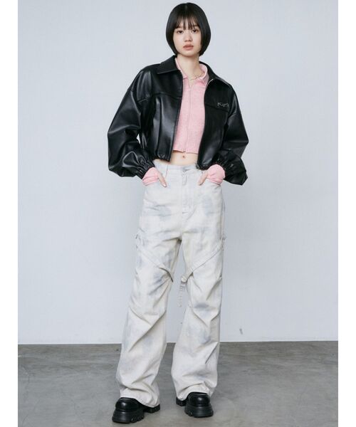EMODA（エモダ）の「リブカッティングトップ（Tシャツ/カットソー・レディース・ホワイト/ピンク/ブラック/グレー・FREE）」の22枚目の写真