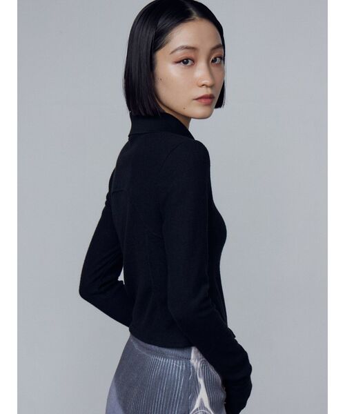 EMODA（エモダ）の「リブカッティングトップ（Tシャツ/カットソー・レディース・ホワイト/ピンク/ブラック/グレー・FREE）」の20枚目の写真