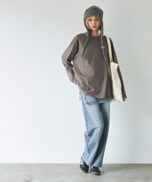 coca(coca)(コカ)の「【WEB限定セール】ポイントフィッシュロングTシャツ(Tシャツ/カットソー・メンズ・アイボリー/ライトグレー/ブラウン/チャコール・XL/M/L)」の12枚目の写真