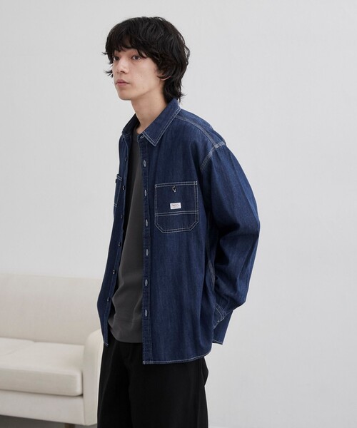 SMITH’S（スミス）別注デニムワークシャツ（コバルト／ネイビー）（シャツ/ブラウス）｜SMITH'S（スミス）