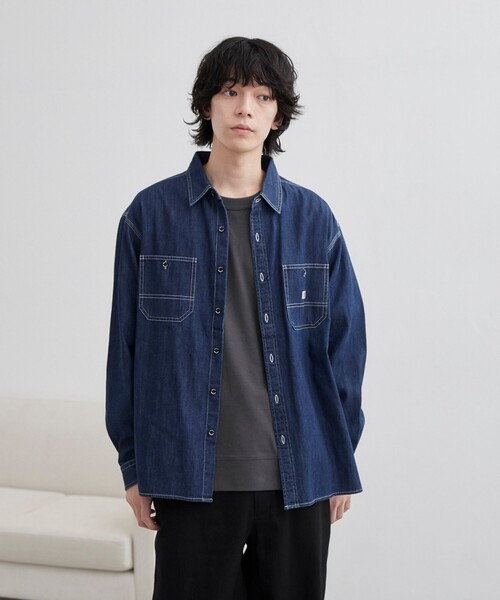 SMITH’S（スミス）別注デニムワークシャツ（コバルト／ネイビー）（シャツ/ブラウス）｜SMITH'S（スミス）