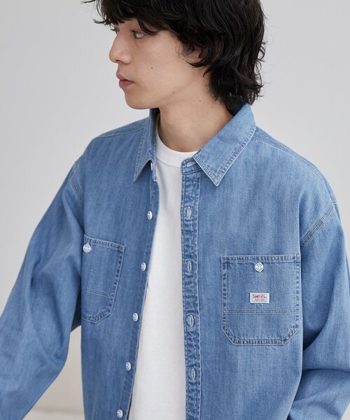 SMITH’S（スミス）別注デニムワークシャツ（コバルト／ネイビー）（シャツ/ブラウス）｜SMITH'S（スミス）