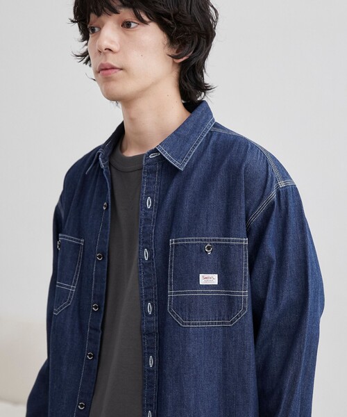 SMITH’S（スミス）別注デニムワークシャツ（コバルト／ネイビー）（シャツ/ブラウス）｜SMITH'S（スミス）