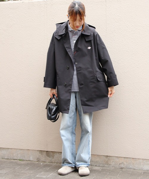 DANTON(ダントン)の「DANTON/ダントン ショートバルマカーンコート SHORT BALMACAAN COAT DT-A0648 TLY(ナイロンジャケット・レディース・ベージュ/ブラック・S/XS)」の17枚目の写真