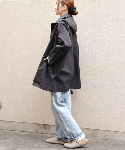 DANTON(ダントン)の「DANTON/ダントン ショートバルマカーンコート SHORT BALMACAAN COAT DT-A0648 TLY(ナイロンジャケット・レディース・ベージュ/ブラック・S/XS)」の18枚目の写真