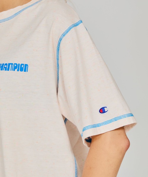 Champion(チャンピオン)の「【Champion/チャンピオン】レディース ショートスリーブTシャツ(Tシャツ/カットソー・レディース・オートミール/ライトピンク/サックスブルー/ペールイエロー・LARGE/MEDIUM)」の18枚目の写真