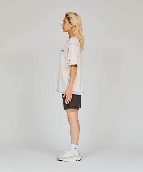 Champion(チャンピオン)の「【Champion/チャンピオン】レディース ショートスリーブTシャツ(Tシャツ/カットソー・レディース・オートミール/ライトピンク/サックスブルー/ペールイエロー・LARGE/MEDIUM)」の22枚目の写真