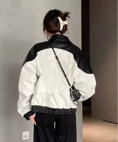 【セール】WEGO/モノトーンオーバーサイズレザージャケット（ライダースジャケット）｜WEGO（ウィゴー）