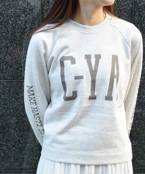 spiritoso(スピリトーゾ)の「【spiritoso】Seeyouプリントラグランスウェット(CP)(スウェット・レディース・ホワイト系その他/グリーン系その他/スミクロ/グレイッシュベージュ・FREE)」の20枚目の写真