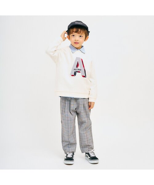 apres les cours（アプレレクール）の「アルファベットモチーフTシャツ（Tシャツ/カットソー・キッズ・ネイビー/アイボリー・130/80/90/100/110/120）」の3枚目の写真