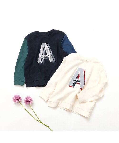 apres les cours（アプレレクール）の「アルファベットモチーフTシャツ（Tシャツ/カットソー・キッズ・ネイビー/アイボリー・130/80/90/100/110/120）」の5枚目の写真