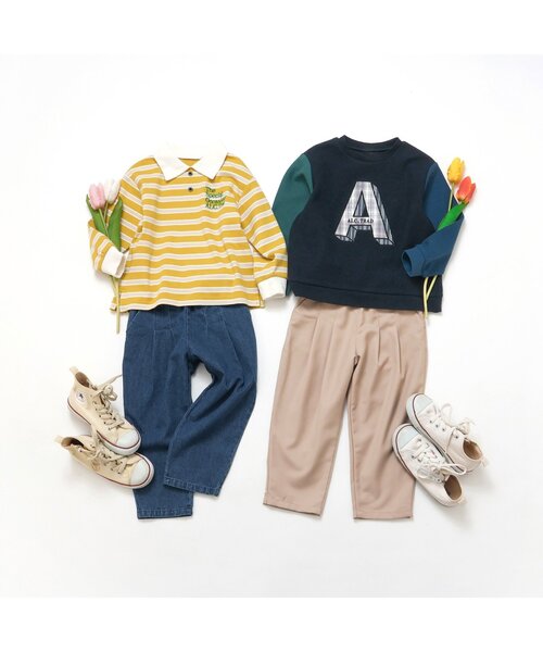 apres les cours（アプレレクール）の「アルファベットモチーフTシャツ（Tシャツ/カットソー・キッズ・ネイビー/アイボリー・130/80/90/100/110/120）」の6枚目の写真