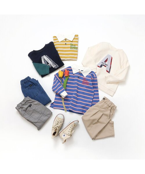 apres les cours（アプレレクール）の「アルファベットモチーフTシャツ（Tシャツ/カットソー・キッズ・ネイビー/アイボリー・130/80/90/100/110/120）」の7枚目の写真