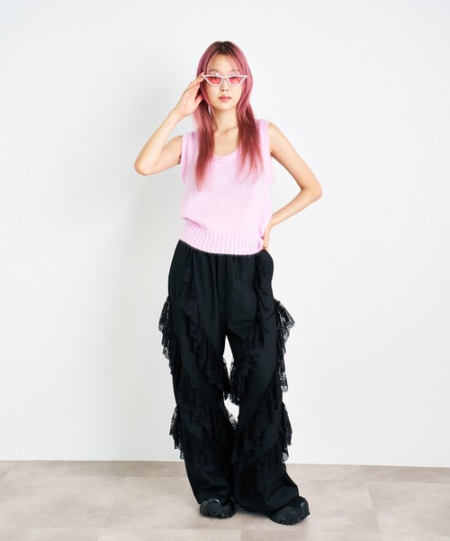 ANNA SUI NYC（アナ スイ エヌ ワイ シー）の「ラメニットベスト（ベスト・レディース・ピンク/ミント・FREE）」の5枚目の写真