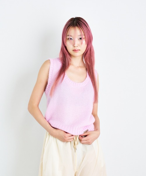 ANNA SUI NYC（アナ スイ エヌ ワイ シー）の「ラメニットベスト（ベスト・レディース・ピンク/ミント・FREE）」の7枚目の写真