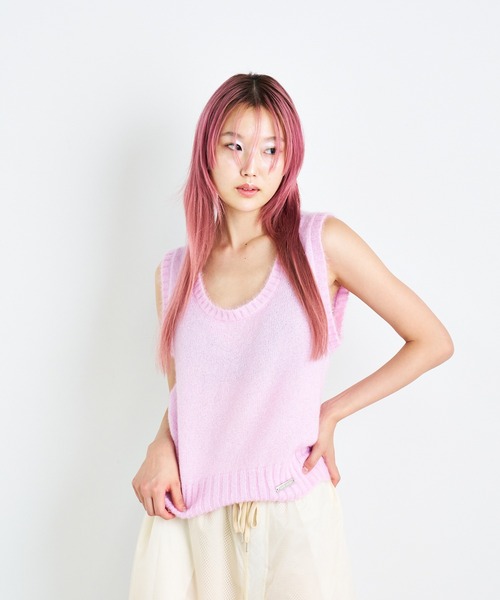ANNA SUI NYC（アナ スイ エヌ ワイ シー）の「ラメニットベスト（ベスト・レディース・ピンク/ミント・FREE）」の8枚目の写真