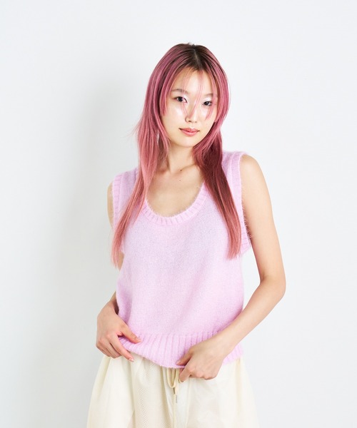 ANNA SUI NYC（アナ スイ エヌ ワイ シー）の「ラメニットベスト（ベスト・レディース・ピンク/ミント・FREE）」の9枚目の写真